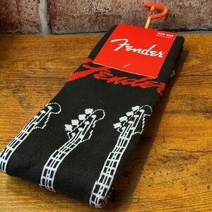 Fender Black and White Guitar Design men’s Socks size 7-12